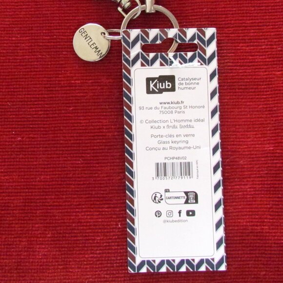 "GENTLEMAN" KEYCHAIN GIFT, KIUB NWT BRAIDED LOOP w FOBS, KEY RING MEN'S PRESENT - Picture 6 of 7